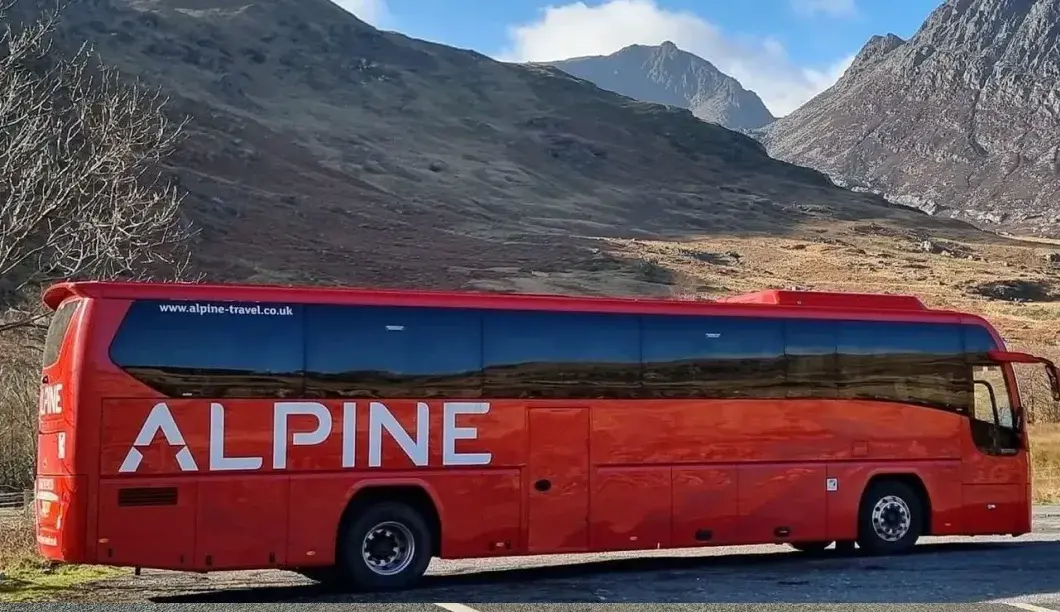 Coach in mountains