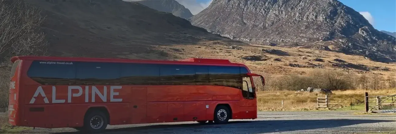 Coach in mountains